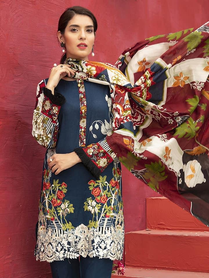 3 Piece Embroidered Unstitched Suits